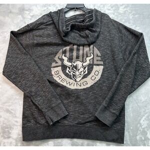 Stone IPA Brewing Hoodie Mens 2XL-XL Black Full Zip Up Beer Y2K Stretch Beach